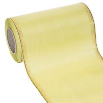 Itens Fita para guirlanda em moiré, verde claro com borda dourada, 175 mm x 25 m, decoração de alta qualidade para arranjos florais.