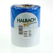 Itens Fita Moiré Azul e Branca para Coroa de Flores 125 mm – Fita decorativa e de luto de alta qualidade, fita tradicional com um visual elegante, rolo de 25 m