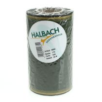 Itens Fita elegante em moiré para guirlanda, 175 mm, verde-escura com borda perolada e trama de tafetá, ideal para ocasiões festivas.