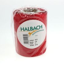 Itens Fita vermelha para coroa de flores, 125 mm x 25 m - Fita para arranjos florais funerários, letras e decoração.