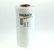 Itens Fita branca para coroa de flores, 200 mm de largura, rolo de 25 m, fita de luto, fita para laço, fita decorativa para arranjos florais fúnebres e outras ocasiões.