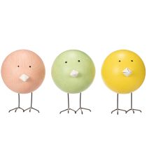 Itens Pintinhos decorativos com design arredondado para um toque leve e divertido, 9,5 cm, 3 peças