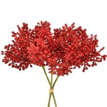 Itens Decoração vermelha de frutas artificiais para guirlanda do Advento 32 cm 3 peças em um cacho