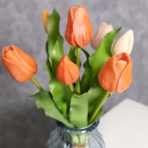 Itens Tulipas artificiais para decoração de primavera, sala de estar e cozinha, com aparência realista, 30 cm, 7 peças.