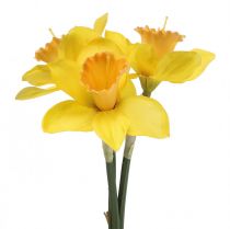 Narcisos artificiais flores de seda narcisos amarelos 40cm 3uds