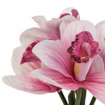 Orquídeas artificiais flores artificiais em vaso branco/rosa 28cm