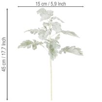 Itens Ramo artificial de Senecio (erva-de-são-jacó), trabalhado com detalhes minuciosos, 45 cm, 3 peças.