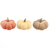 Itens Tecido decorativo de abóboras abóboras amarelo bege vermelho marrom Ø7cm 9 unid.