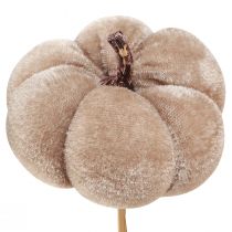 Itens Abóbora decorativa feita de tecido em palito amarelo marrom laranja Ø7cm 9 peças