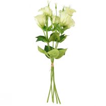 Itens Flores artificiais Eustoma Lisianthus amarelo verde 52cm 5 un