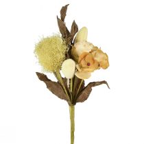 Itens Buquê de flores artificiais, rosas e hortênsias, com aspecto seco, decoração vintage, 38 cm
