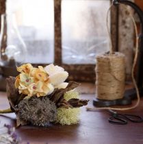 Itens Buquê de flores artificiais, rosas e hortênsias, com aspecto seco, decoração vintage, 38 cm