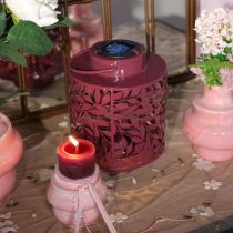 Itens Lanterna com motivo de folha, movida a energia solar, para iluminação ambiente externa, 25 cm