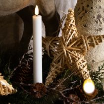 Itens Velas de LED brancas cônicas de cera, branco quente, 24,5 cm, pacote com 2 unidades.