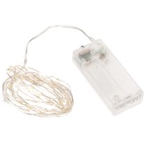 Itens Cordão de luzes LED para uso interno, alimentado por bateria, branco quente, 30 LEDs, 3m, 6 peças