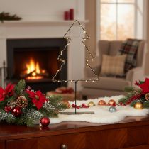Itens Árvore de Natal LED, alimentada por bateria, decoração de mesa para interiores, 47 cm
