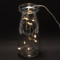 Itens Cordão de luzes LED a bateria para uso interno, branco quente, 10 LEDs, 1 m de comprimento, 6 unidades.