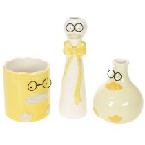 Itens Conjunto de 3 Figuras de Cerâmica Pato com Óculos - Decoração Primavera/Verão 25cm