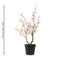 Itens Amendoeira Grande Planta Artificial em Vaso Rosa Branco 74cm