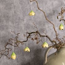 Itens Flor metálica suspensa para decoração romântica de interiores e exteriores, 6 cm, 6 peças