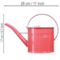 Itens Regador decorativo de metal, vaso de flores rosa, 1,25 l, para uso interno/externo, varanda
