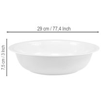 Itens Tigela de metal com acabamento em esmalte branco, Ø29cm, A7,5cm