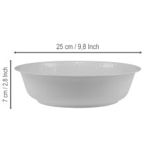 Itens Tigela de metal branca com acabamento esmaltado, Ø25cm, A7cm