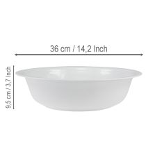 Itens Tigela de metal branca com aparência de esmalte, Ø36cm, A9,5cm