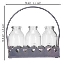 Itens Mini Vaso Decorativo Retangular Cinza 15,5x6cm