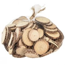 Itens Mini fatias de madeira, decoração natural, Ø3-6cm, 600g, artesanato DIY