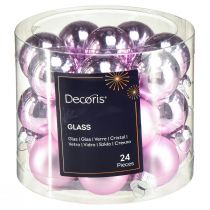 Itens Mini bolas de árvore de Natal vidro roxo claro Ø2,5cm 22 un