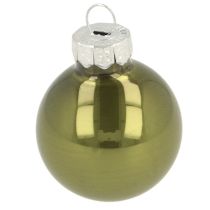 Itens Mini bolas de Natal vidro verde prata cinza Ø3cm 22 unidades