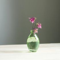 Itens Mini vasos de vidro bulbosos vasos de vidro verde matizado H12cm 6 peças