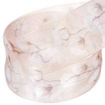 Itens Fita de organza, flores de algodão, fita decorativa, rosa, 40mm, 15m