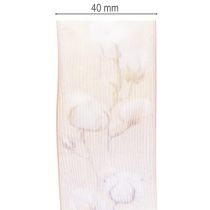 Itens Fita de organza, flores de algodão, fita decorativa, rosa, 40mm, 15m