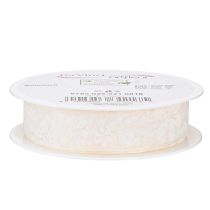 Itens Fita de organza para presente com flores creme 25mm 18m