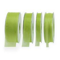 Fita de organza com ourela 50m verde claro