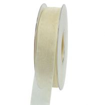 Itens Fita de organza com ourela 2,5cm 50m creme