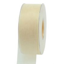 Itens Fita de organza com ourela 4,0cm 50m creme