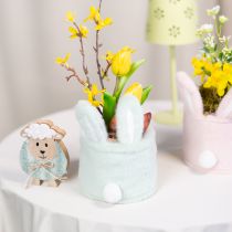 Itens Cesto decorativo de Páscoa em formato de coelho para guardar presentes e decorar a sala de estar, 18 cm, 2 peças.