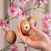 Itens Decoração de Páscoa com ovos de galinha naturais, 6 cm, 6 peças.