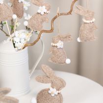 Itens Coelhinho da Páscoa para pendurar, acessório decorativo ideal para janela, 14 cm, 8 peças