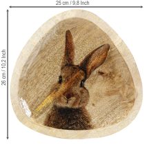 Itens Prato Páscoa Prato Decorativo Madeira Coelho em Ovo Natural 25x26cm