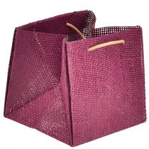 Itens Sacos de presente de papel com alças rosa bordô 12x12cm 8 un