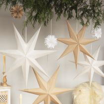 Itens Estrela de papel natural com juta para iluminação 60cmx15cm