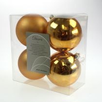 Itens Bola de Natal dourada 10cm 4 unidades