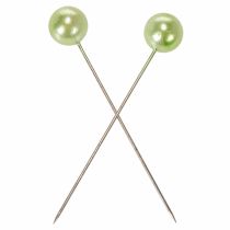 Itens Alfinetes com cabeça de pérola, verde-maçã, Ø10mm, 60mm