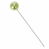Itens Alfinetes com cabeça de pérola, verde-maçã, Ø10mm, 60mm