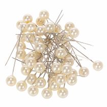 Itens Alfinetes com cabeça de pérola, cor champanhe, Ø10mm, 60mm