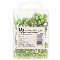 Itens Alfinetes com cabeça de pérola Ø6mm 65mm verde maçã